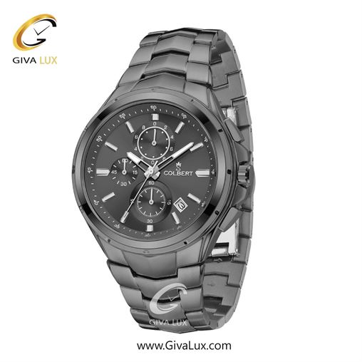 ساعت مچی اورجینال مردانه کلبرت COLBERT سه موتوره کرنوگراف تیتانیوم | تیتانیوم| دودی|تیتانیوم| کد رفرنس 0294M