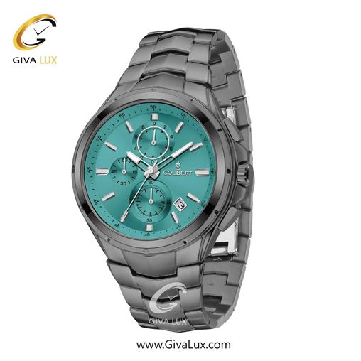 ساعت مچی اورجینال مردانه کلبرت COLBERT سه موتوره کرنوگراف تیتانیوم | تیتانیوم| سبزآبی| کد رفرنس 0294M