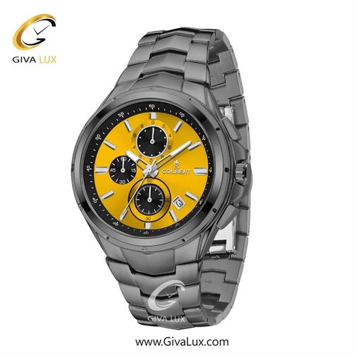 ساعت مچی اورجینال مردانه کلبرت COLBERT سه موتوره کرنوگراف تیتانیوم | تیتانیوم| زرد| کد رفرنس 0294M