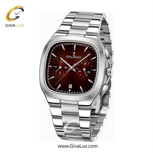 ساعت مچی اورجینال مردانه کلبرت COLBERT سه موتوره فول تایم نقره ای | نقره ای| زرشکی| کد رفرنس 0295G
