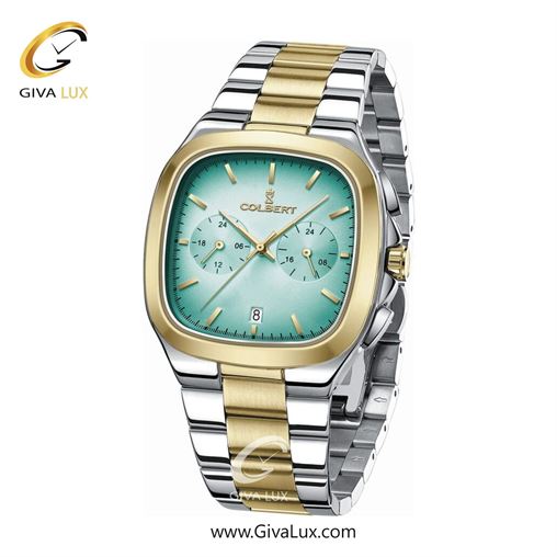 ساعت مچی اورجینال مردانه کلبرت COLBERT سه موتوره فول تایم طلایی | طلایی-نقره ای| سبز| کد رفرنس 0295G