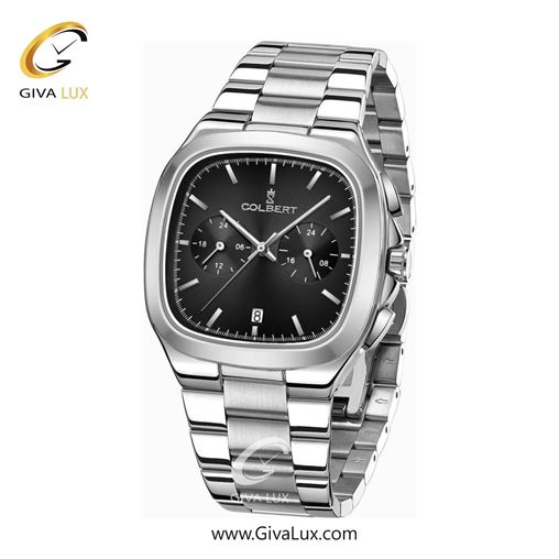 ساعت مچی اورجینال مردانه کلبرت COLBERT سه موتوره فول تایم نقره ای | نقره ای| مشکی| کد رفرنس 0295G
