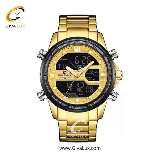 ساعت مچی مردانه دوزمانه بند استیل مشکی ناوی فورس (نیوی فورس) NF9138 G/G 295_GG.jpg