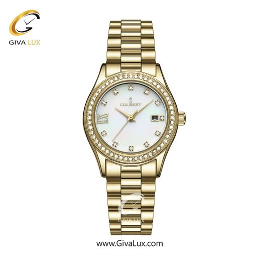 ساعت مچی اورجینال زنانه کلبرت COLBERT طلایی | طلایی| سفید صدفی| کد رفرنس 0296L