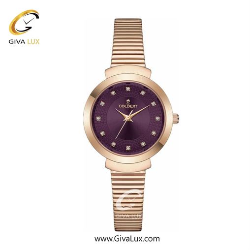 ساعت مچی اورجینال زنانه کلبرت COLBERT رزگلد | رزگلد| بادمجانی| کد رفرنس 0301L