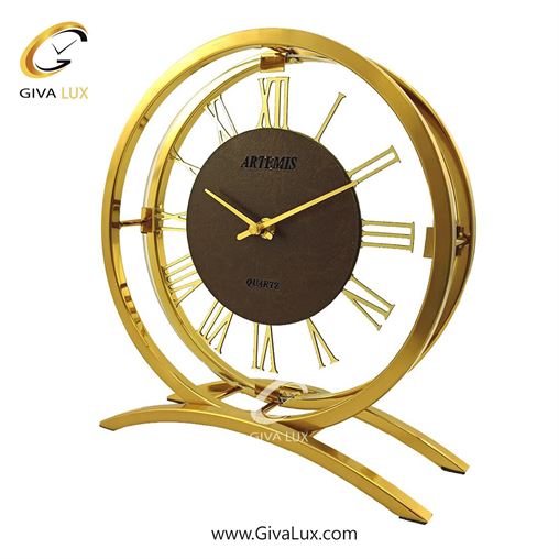 ساعت رومیزی آلیاژ فلزی| 30250-Gold-2.jpg