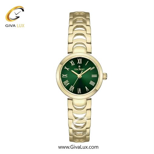 ساعت مچی اورجینال زنانه کلبرت COLBERT طلایی | طلایی| سبز یشمی تیره| کد رفرنس 0303L