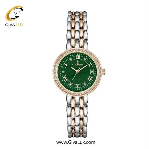 ساعت مچی اورجینال زنانه کلبرت COLBERT رزگلد | رزگلد-نقره ای| سبز یشمی تیره| کد رفرنس 0304L