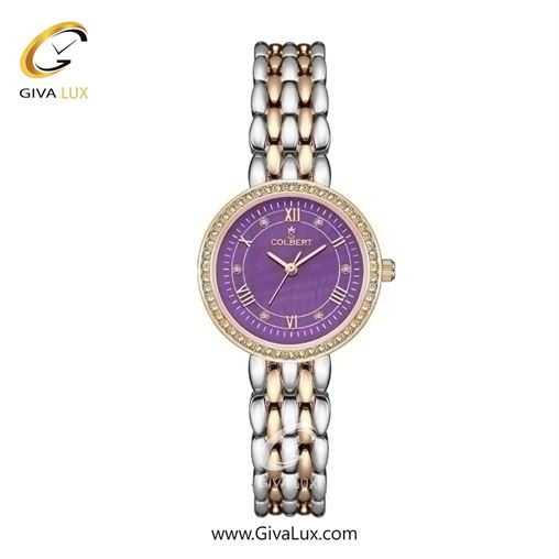 ساعت مچی اورجینال زنانه کلبرت COLBERT رزگلد | نقره ای-رزگلد| بنفش| کد رفرنس 0304L