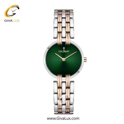 ساعت مچی اورجینال زنانه کلبرت COLBERT نقره ای | رزگلد-نقره ای| سبز یشمی تیره| کد رفرنس 0306L