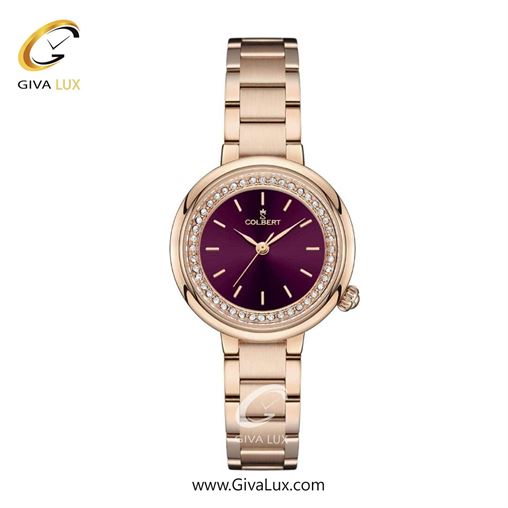 ساعت مچی اورجینال زنانه کلبرت COLBERT رزگلد | رزگلد| بادمجانی| کد رفرنس 0307L