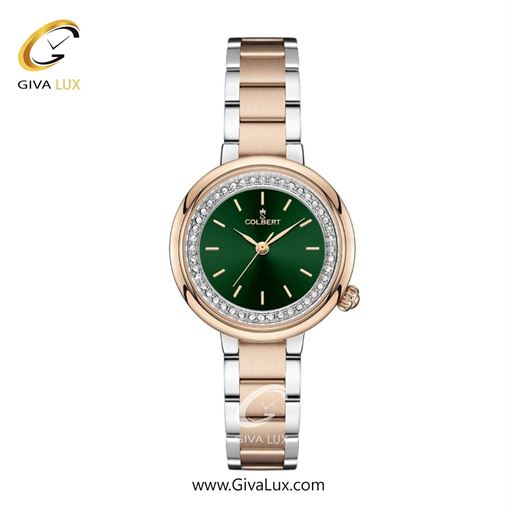 ساعت مچی اورجینال زنانه کلبرت COLBERT رزگلد-نقره ای | نقره ای-رزگلد| سبز یشمی تیره| کد رفرنس 0307L