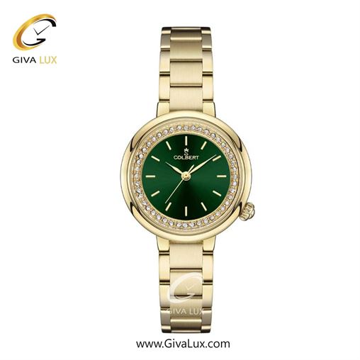 ساعت مچی اورجینال زنانه کلبرت COLBERT طلایی | طلایی| سبز یشمی تیره| کد رفرنس 0307L
