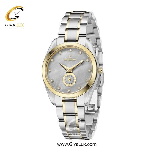 ساعت مچی اورجینال زنانه کلبرت COLBERT دو موتوره زیر ثانیه طلایی | طلایی-نقره ای| طوسی| کد رفرنس 0308L