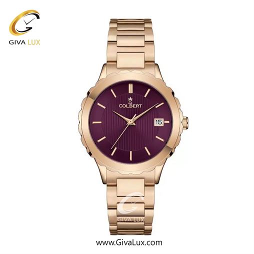 ساعت مچی اورجینال زنانه کلبرت COLBERT رزگلد | رزگلد| بادمجانی| کد رفرنس 0310L
