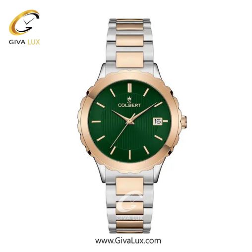 ساعت مچی اورجینال زنانه کلبرت COLBERT رزگلد | نقره ای-رزگلد| سبز یشمی تیره| کد رفرنس 0310L