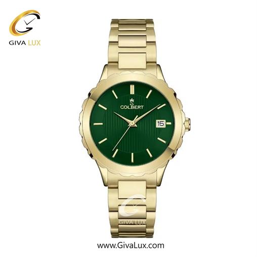 ساعت مچی اورجینال زنانه کلبرت COLBERT طلایی | طلایی| سبز یشمی تیره| کد رفرنس 0310L
