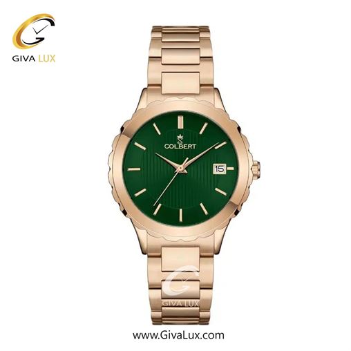 ساعت مچی اورجینال زنانه کلبرت COLBERT رزگلد | رزگلد| سبز یشمی تیره| کد رفرنس 0310L