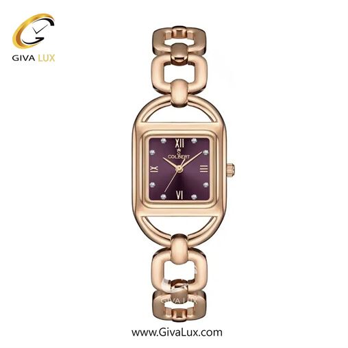 ساعت مچی اورجینال زنانه کلبرت COLBERT رزگلد | رزگلد| بادمجانی| کد رفرنس 0311L
