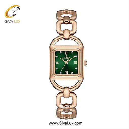ساعت مچی اورجینال زنانه کلبرت COLBERT رزگلد | رزگلد| سبز یشمی تیره| کد رفرنس 0311L