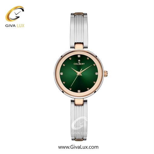 ساعت مچی اورجینال زنانه کلبرت COLBERT نقره ای-رزگلد | نقره ای-رزگلد| سبز یشمی تیره| کد رفرنس 0313L