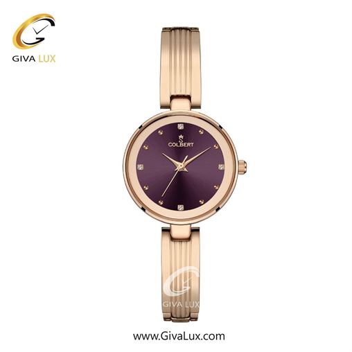 ساعت مچی اورجینال زنانه کلبرت COLBERT رزگلد | رزگلد| بادمجانی| کد رفرنس 0313L