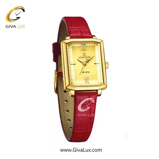 ساعت مچی زنانه تک موتوره  بند پی یو قرمز NF5039 G/G/R 313_GGR.jpg