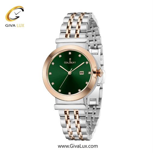 ساعت مچی اورجینال زنانه کلبرت COLBERT رزگلد | رزگلد-نقره ای| سبز یشمی تیره| کد رفرنس 0314L