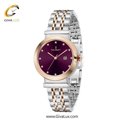 ساعت مچی اورجینال زنانه کلبرت COLBERT رزگلد | نقره ای-رزگلد| بادمجانی| کد رفرنس 0314L