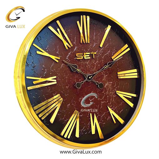 ساعت دیواری آلیاژ فلزی ست عرض قاب 65 سانتیمتر | طلایی | کد رفرنس 109