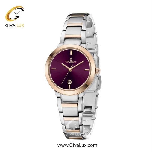 ساعت مچی اورجینال زنانه کلبرت COLBERT رزگلد | نقره ای-رزگلد| بادمجانی| کد رفرنس  0315L
