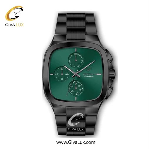 ساعت مچی اورجینال مردانه ویتوریا | Vittoria سه موتوره فول تایم مشکی | مشکی| سبز یشمی تیره| کد رفرنس VT3185