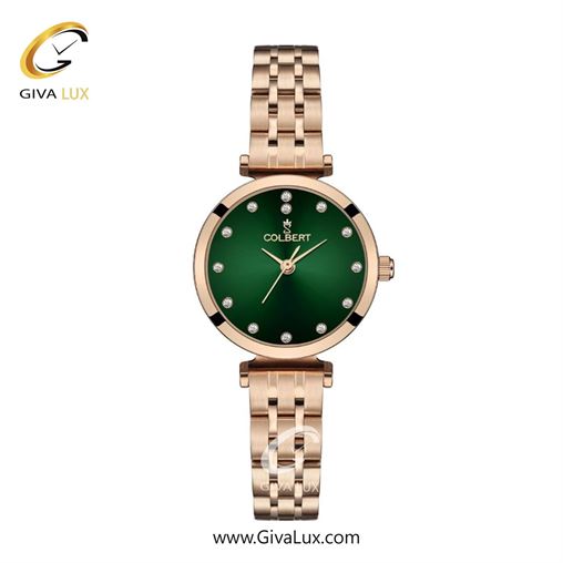 ساعت مچی اورجینال زنانه کلبرت COLBERT رزگلد | رزگلد| سبز یشمی تیره| کد رفرنس 0319L