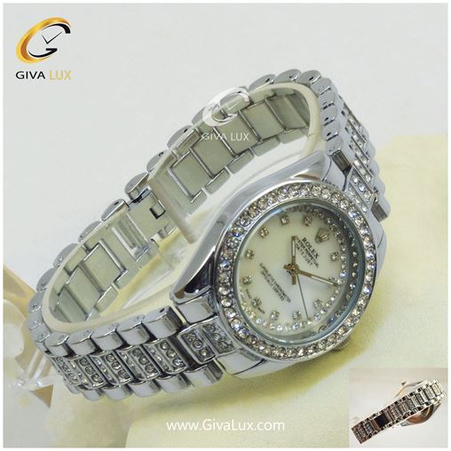 ساعت زنانه رولکس بندفلزی نگین دار