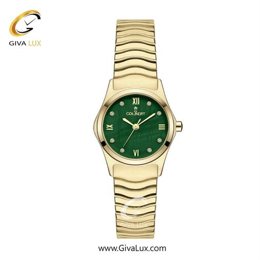 ساعت مچی اورجینال زنانه کلبرت COLBERT طلایی | طلایی| سبز یشمی تیره| کد رفرنس 0324L