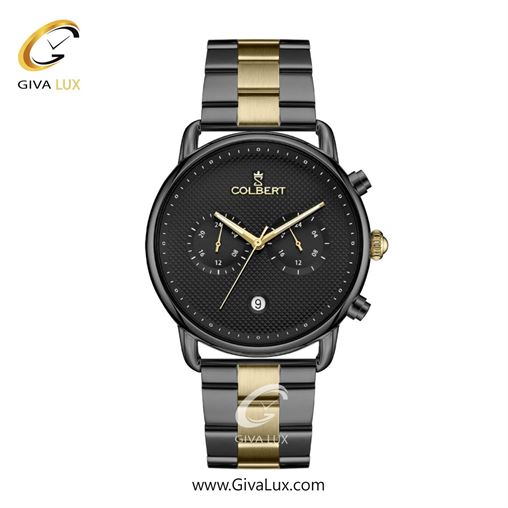 ساعت مچی اورجینال مردانه کلبرت COLBERT سه موتوره فول تایم تیتانیوم | تیتانیوم-طلایی| مشکی| کد رفرنس 0325M