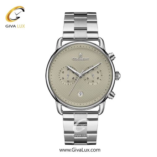 ساعت مچی اورجینال مردانه کلبرت COLBERT سه موتوره فول تایم نقره ای | نقره ای| خاکستری بژ| کد رفرنس 0325M