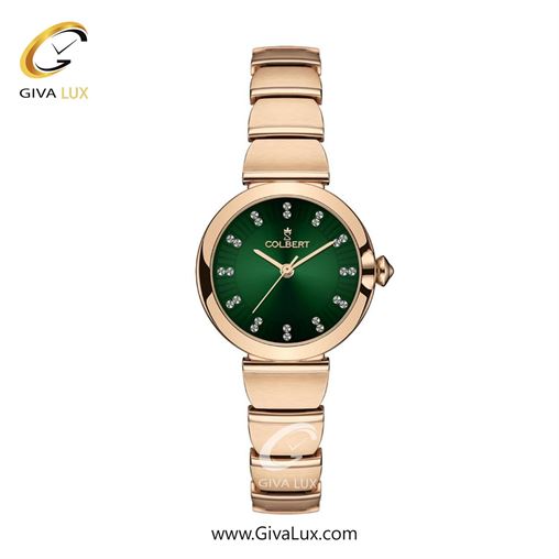 ساعت مچی اورجینال زنانه کلبرت COLBERT رزگلد | رزگلد| سبز یشمی تیره| کد رفرنس 0326L