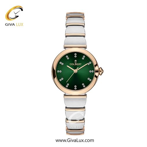 ساعت مچی اورجینال زنانه کلبرت COLBERT رزگلد | نقره ای-رزگلد| سبز یشمی تیره| کد رفرنس 0326L