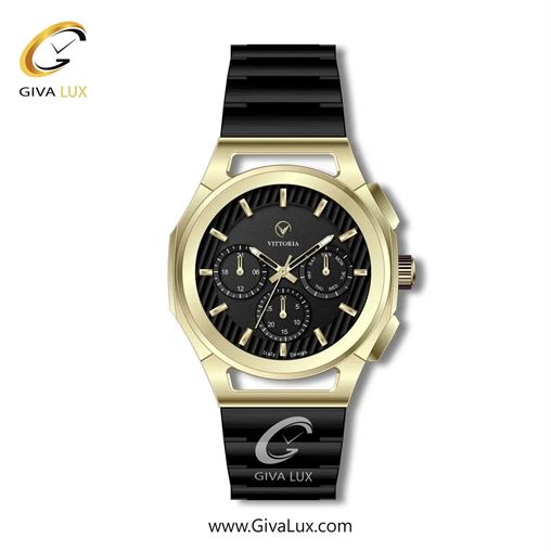 ساعت مچی اورجینال مردانه ویتوریا | Vittoria سه موتوره فول تایم طلایی | طلایی| مشکی| کد رفرنس VT3278 3278-4.jpg