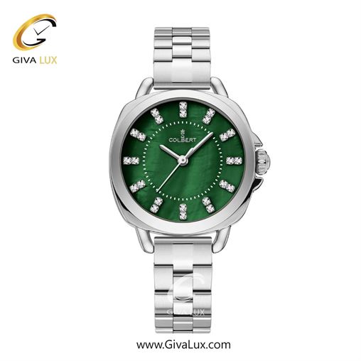 ساعت مچی اورجینال زنانه کلبرت COLBERT نقره ای | نقره ای| سبز یشمی تیره| کد رفرنس  0344L