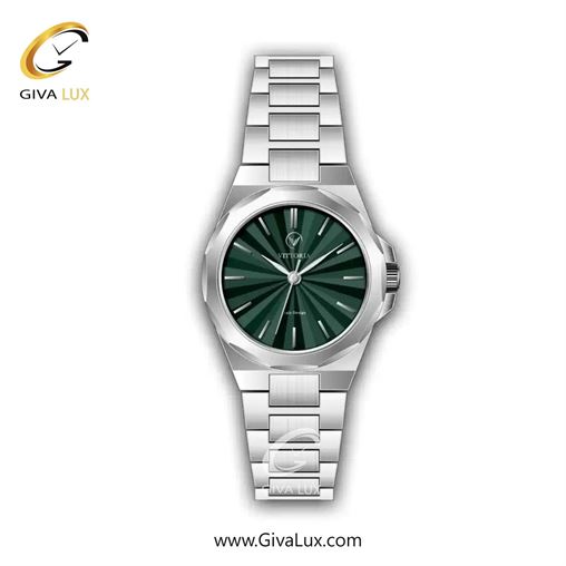 ساعت مچی اورجینال زنانه ویتوریا | Vittoria نقره ای | نقره ای| سبز یشمی تیره| کد رفرنس VT3447