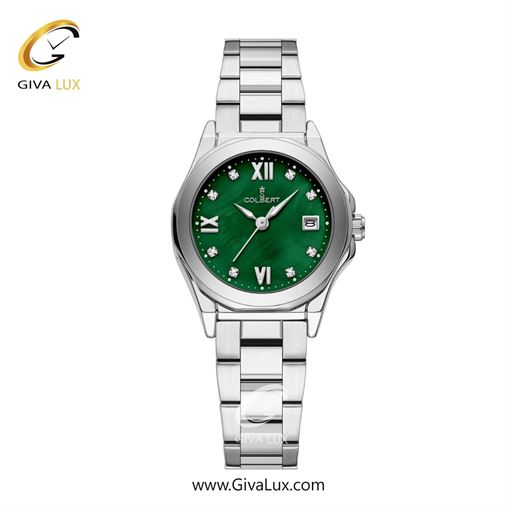 ساعت مچی اورجینال زنانه کلبرت COLBERT نقره ای | نقره ای| سبز یشمی تیره| کد رفرنس 0345L