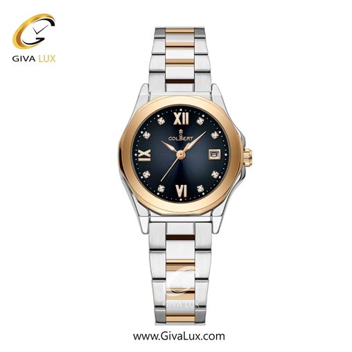 ساعت مچی اورجینال زنانه کلبرت COLBERT رزگلد | نقره ای-رزگلد| سرمه ای| کد رفرنس 0345L