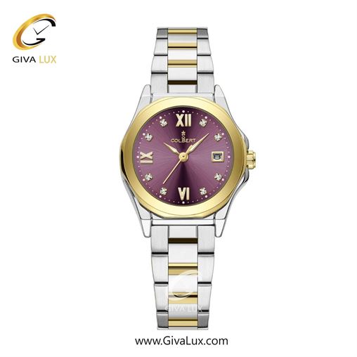 ساعت مچی اورجینال زنانه کلبرت COLBERT طلایی | طلایی-نقره ای| بنفش| کد رفرنس 0345L