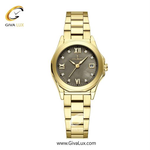 ساعت مچی اورجینال زنانه کلبرت COLBERT طلایی | طلایی| خاکی| کد رفرنس 0345L