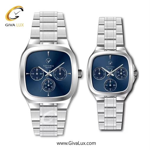 ساعت مچی اورجینال زنانه ویتوریا | Vittoria سه موتوره فول تایم نقره ای | نقره ای| سرمه ای| کد رفرنس VT3466L 3466-1.jpg