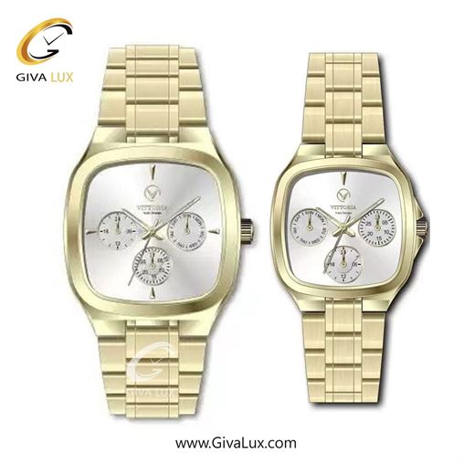 ساعت مچی اورجینال زنانه ویتوریا | Vittoria سه موتوره فول تایم طلایی | طلایی| نقره ای| کد رفرنس VT3466L 3466-6.jpg