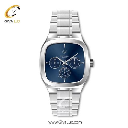 ساعت مچی اورجینال مردانه ویتوریا | Vittoria سه موتوره فول تایم نقره ای | نقره ای| سرمه ای| کد رفرنس VT3466G