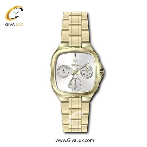 ساعت مچی اورجینال زنانه ویتوریا | Vittoria سه موتوره فول تایم نقره ای | نقره ای| سبز| کد رفرنس VT3466L 3466L-6.jpg